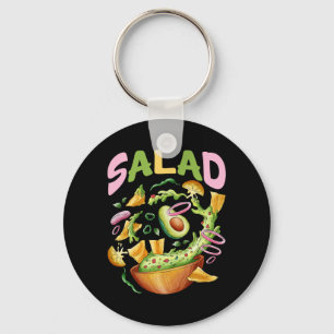 Vegetables Salad Vegan Vegetarian Key Ring