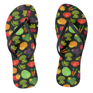 Vegetables Seamless Vegan Pattern Thongs