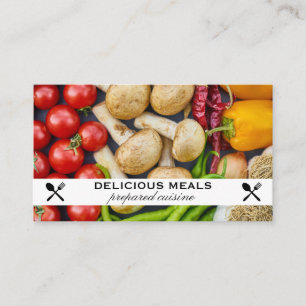Vegetables Spices   Food Pattern Business Card