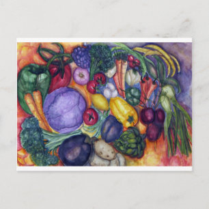 Vegetables Vegetable Watercolor Art Postcard
