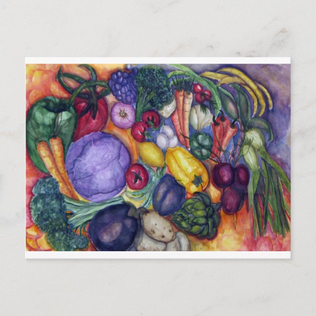 Vegetables Vegetable Watercolor Art Postcard (Front)