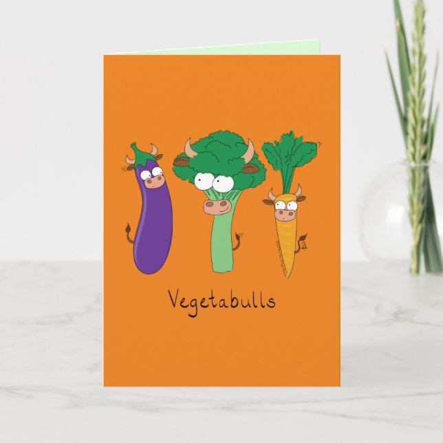 VegetaBULLS Vegetable Bulls Funny Greeting Card (Front)