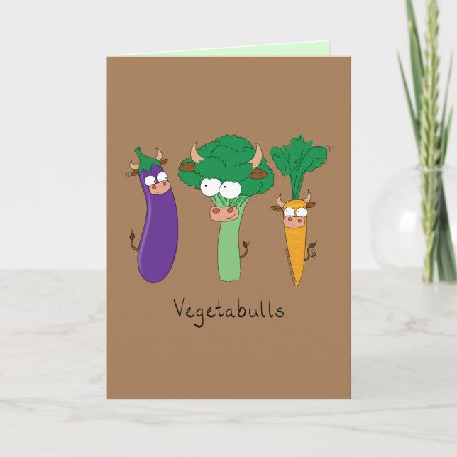 VegetaBULLS Vegetable Bulls Funny Greeting Card (Front)