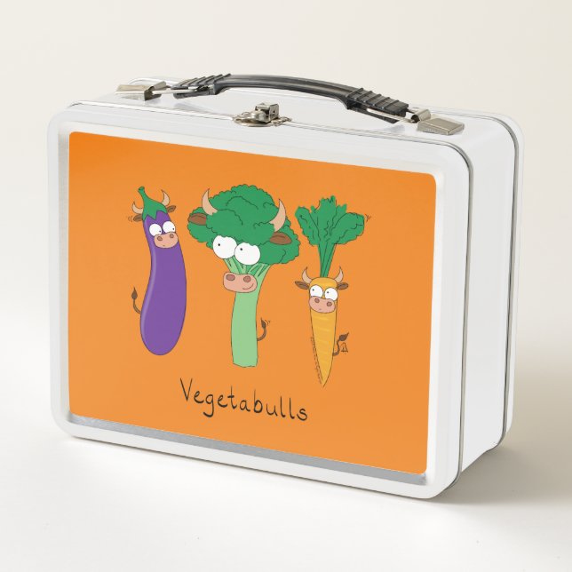 Vegetabulls Vegetable Bulls Funny Lunch Box (Front)