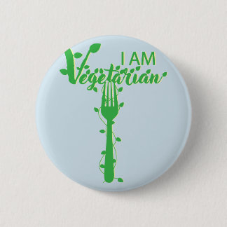 Vegetarian animal welfare Gabel food healthy 6 Cm Round Badge