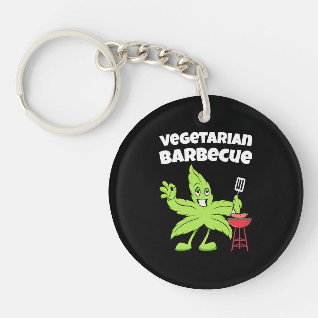 Vegetarian Barbecue Key Ring (Front)
