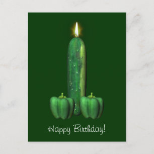 Vegetarian Birthday Cake Postcard