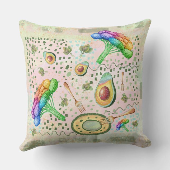  vegetarian broccoli and avocado cushion (Back)