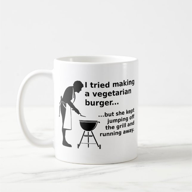 Vegetarian Burger Funny Meat Mug Humour (Left)