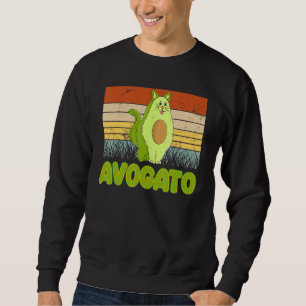 Vegetarian Cat Avogato Veggie Hangover Avocado Vin Sweatshirt