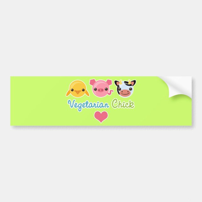 Vegetarian Chick Bumper Sticker (Front)