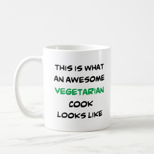 vegetarian cook, awesome coffee mug (Left)