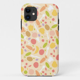Vegetarian cooking pattern background iPhone 11 case