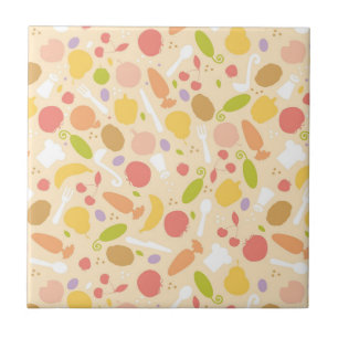 Vegetarian cooking pattern background ceramic tile