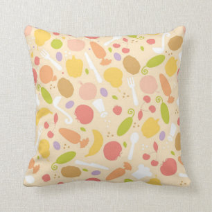 Vegetarian cooking pattern background cushion