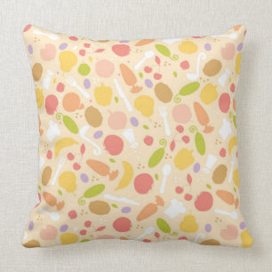 Vegetarian cooking pattern background cushion
