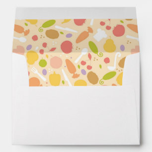 Vegetarian cooking pattern background envelope