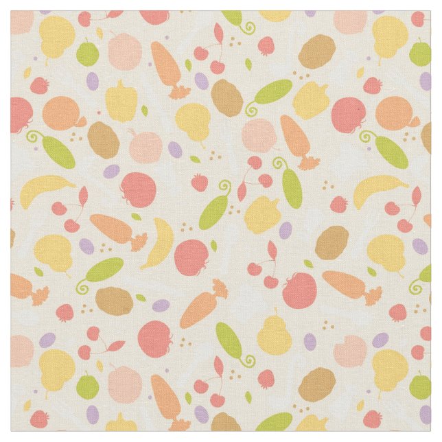 Vegetarian cooking pattern background fabric (Close Up)