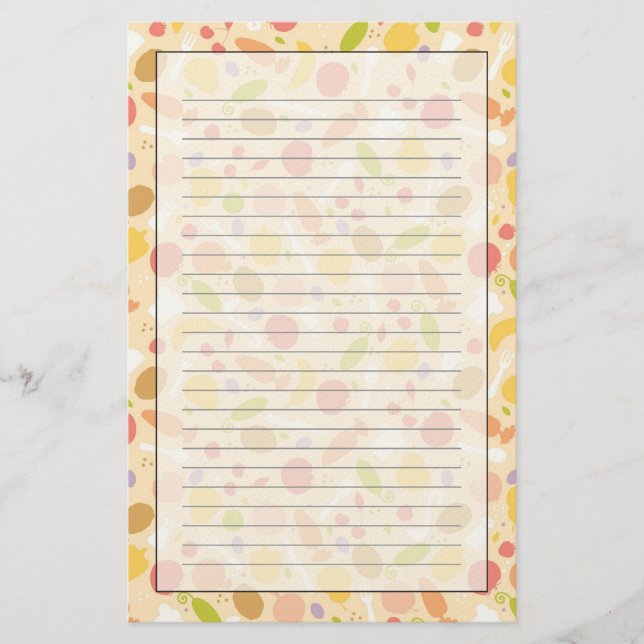 Vegetarian cooking pattern background stationery (Front)