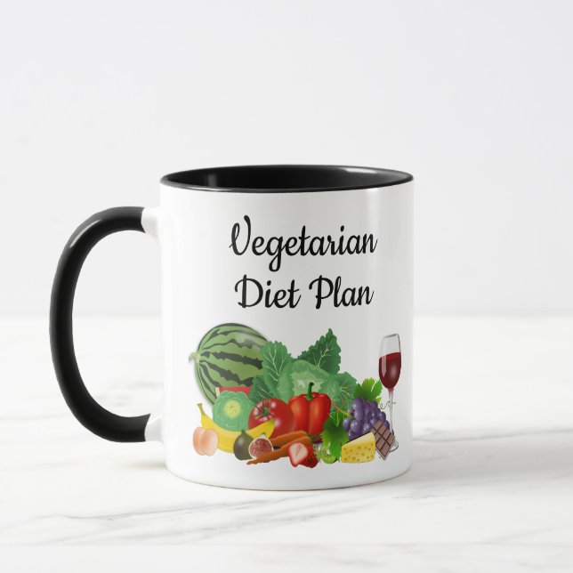 Vegetarian Diet Plan Colour Illustration Mug (Left)