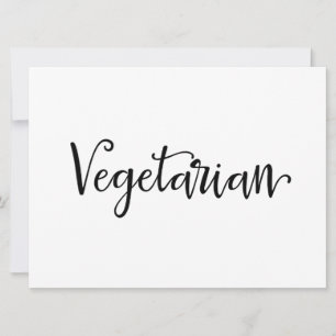 "Vegetarian" Dietary Needs Sign Calligraphy