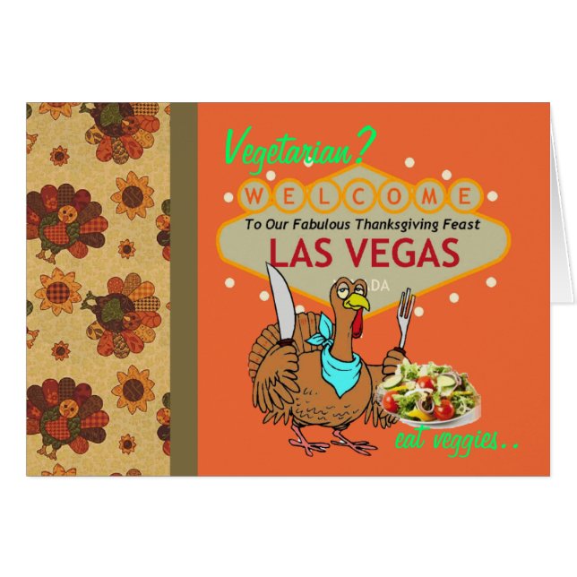 Vegetarian? eat veggies Las Vegas Card (Front Horizontal)