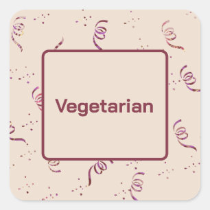 Vegetarian Food Requirements For Birthday Party Square Sticker