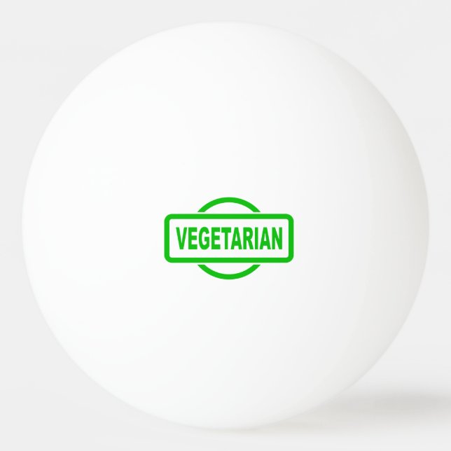 Vegetarian Green Rubber Stamp Ping Pong Ball (Front)