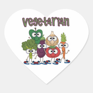 Vegetarian Heart Sticker
