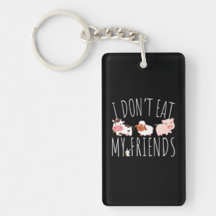 Vegetarian I Do Not Eat My Friends Key Ring