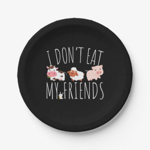 Vegetarian I Do Not Eat My Friends Paper Plate
