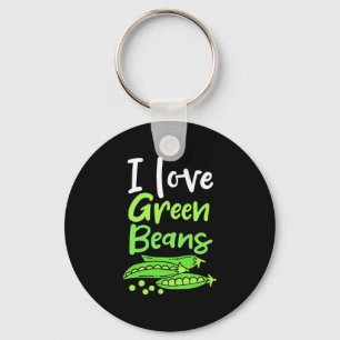 Vegetarian I Love Green Beans Key Ring
