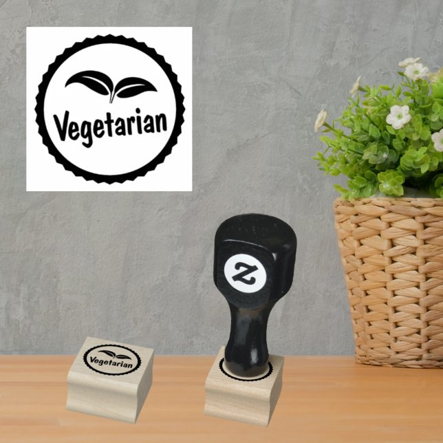 Vegetarian Identification for Food Vendors Rubber Stamp (Creator Uploaded)