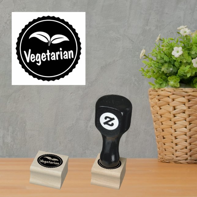 Vegetarian Identification for Food Vendors Rubber Stamp (Creator Uploaded)