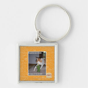 Vegetarian Kitteh Key Ring