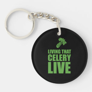 Vegetarian Living That Celery Live Key Ring