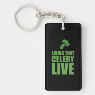 Vegetarian Living That Celery Live Key Ring