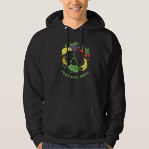 Vegetarian Love Peace Sign Fruit Vegan Veggie Vega Hoodie