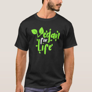 Vegetarian Or Vegan For Life Leafy Go Vegan T-Shirt