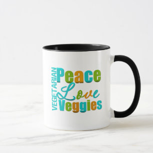 Vegetarian Peace Love Veggies Mug