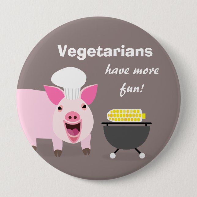 Vegetarian Pig Button (Front)