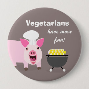 Vegetarian Pig Button
