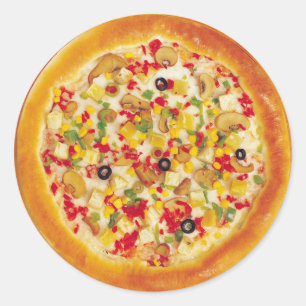Vegetarian Pizza Classic Round Sticker