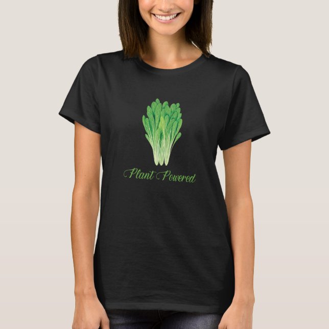Vegetarian Plant Powered Green Chard Vegetable T-Shirt (Front)