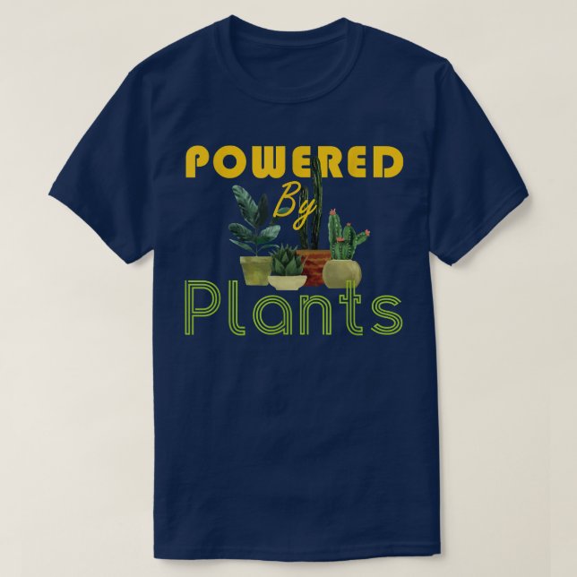 vegetarian Powered by plants vegan  T-Shirt (Design Front)
