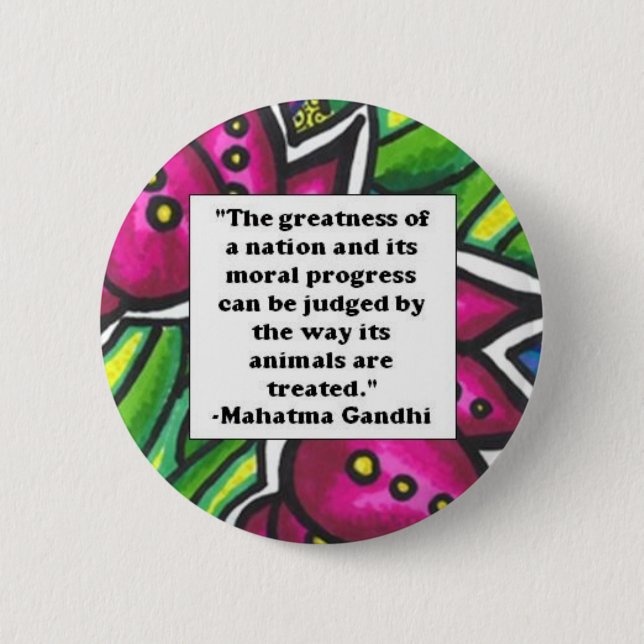 Vegetarian Quote 6 Cm Round Badge (Front)