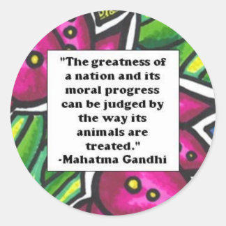 Vegetarian Quote Classic Round Sticker