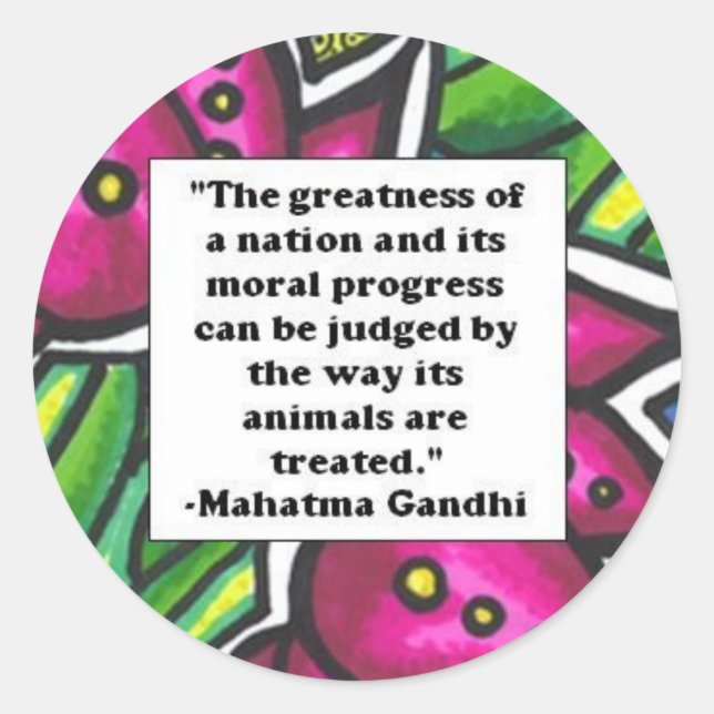 Vegetarian Quote Classic Round Sticker (Front)