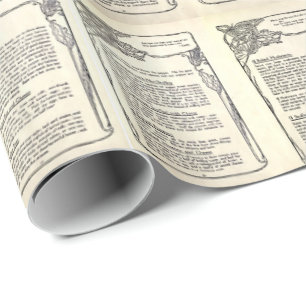 Vegetarian Recipes from a Vintage Cookbook Wrapping Paper