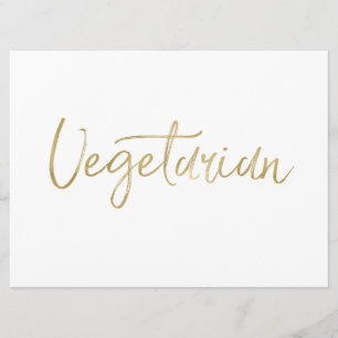 "Vegetarian" Sign   Stylish Gold Hand Lettered Invitation